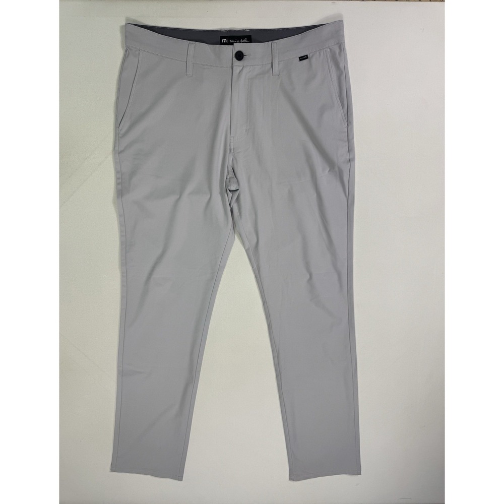 Travis Mathew Pants Men's 36 (37x32) Grey Open To Close  Performance Golf Chino